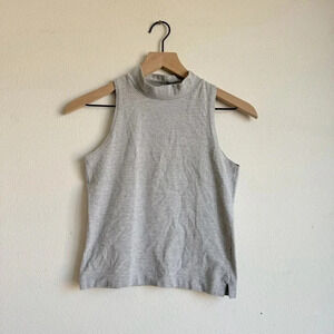 Farm Rio cropped mockneck cotton tank gray
Size M